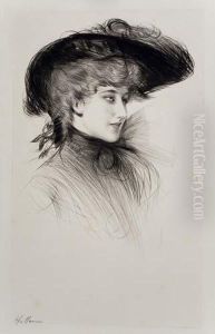 Femme Au Chapeau by Paul Cesar Helleu