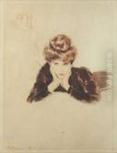 Visage Encadre by Paul Cesar Helleu