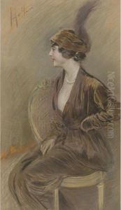 Feathered Hat by Paul Cesar Helleu