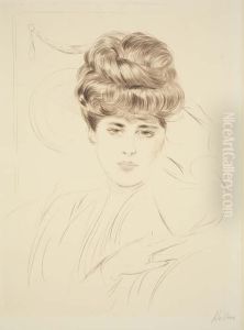 Femme De Face (madame Carlier) by Paul Cesar Helleu