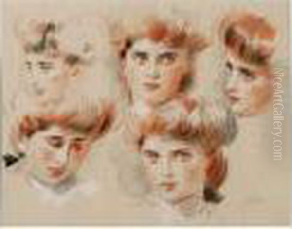 Etude De Tete De Femme - view 1