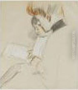 Madame Helleu Faisant La Lecture A L'un De Ses Enfants by Paul Cesar Helleu