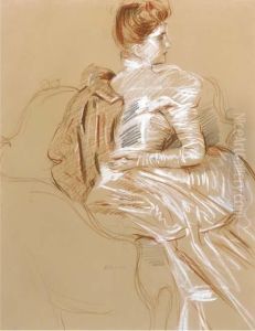Une Femme Elegante Au Fauteuil by Paul Cesar Helleu