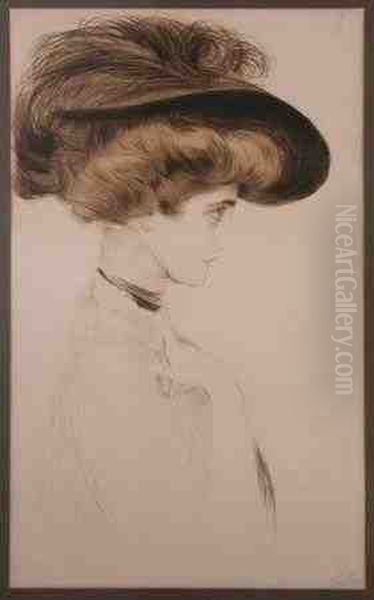 Femme Au Chapeau, Profil A Droite - view 1