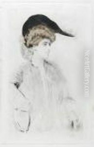 Portrait De Femme Avec Chapeau by Paul Cesar Helleu