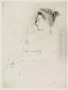 Femme Assise En Profil
