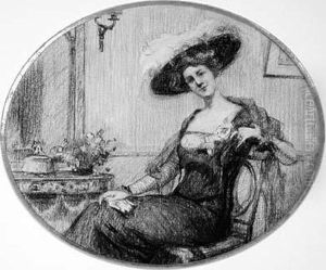 Elegante Au Chapeau by Paul Cesar Helleu