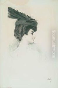 Dame A La Toque by Paul Cesar Helleu