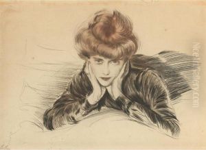 Le Visage Encadre (madame Helleu); And Femme Au Chapeau by Paul Cesar Helleu