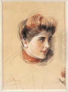 Portrait De Femme by Paul Cesar Helleu