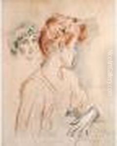 Femme De Profil Et Tete De Femme by Paul Cesar Helleu