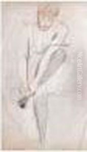 Femme Assise Se Chaussant by Paul Cesar Helleu