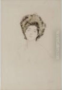 Portrait Of A Girl With Blue Eyes by Paul Cesar Helleu