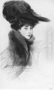Duchess Of Marlborough And [woman With Blonde Hair] by Paul Cesar Helleu