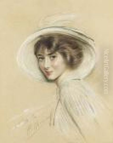 A Portrait Of Annette, Wearing A White Hat - view 1