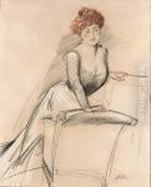 An Elegant Lady In An Interior - view 1