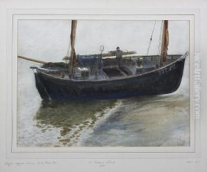A Fishing Smack by Charles Napier Hemy