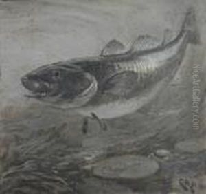 A Codling Swimming. by Charles Napier Hemy