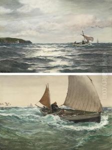 Wind Abeam; And The Longboat by Charles Napier Hemy