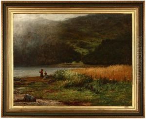 Figures Near A River In The Highlands by Joseph Henderson