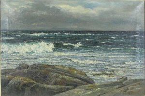 Waves Breaking On A Rocky Coast by Joseph Henderson