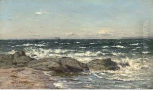 Waves Crashing Against A Rocky Coastline by Joseph Henderson