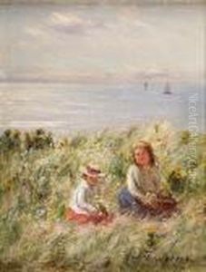 Girls Picking Flowers On The West Coast by Joseph Henderson