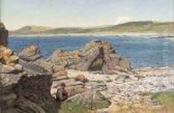 Mending The Lobster Pots - view 1