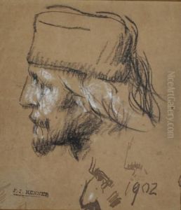 Profil D'homme Barbu A Lachechia by Jean-Jacques Henner