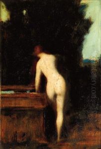 Femme A Sa Toilette De Dos by Jean-Jacques Henner