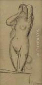 Academie De Femme Relevant Ses Cheveux by Jean-Jacques Henner