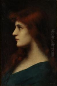 Portratt Av Rodharig Kvinna by Jean-Jacques Henner