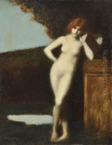Desnudo De Pie, Fondo De Paisaje Desnudo De Pie, Fondo De Paisaje
