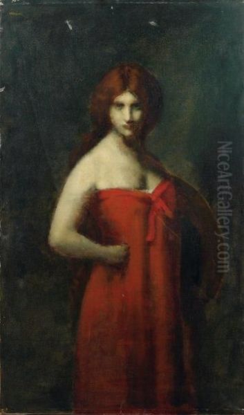 B&l Portrait De Femme En Robe Rouge (judith) - view 1