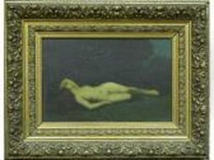 Jeune Femme Rousse Nue Couchee Dansun Paysage by Jean-Jacques Henner