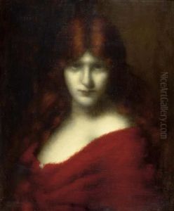 Bildnis Einer Rothaarigen Frau. by Jean-Jacques Henner