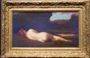 Reclining Nude In A Landscape by Jean-Jacques Henner