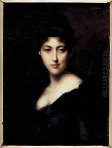 Jeune Femme Au Corsage Noir by Jean-Jacques Henner