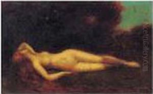 <jeune Femme Rousse Allongee>. by Jean-Jacques Henner