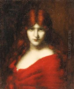 Portrait Of An Auburn Beauty by Jean-Jacques Henner