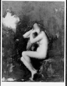 Baigneusese Tenant Les Cheveux by Jean-Jacques Henner