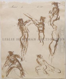 Studies Of Toreadors (madrid) by Robert Henri