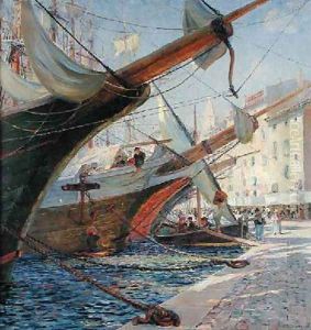 View of a Mediterranean Port 1913