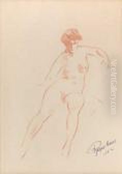Study Of A Seated Female Nude - view 1