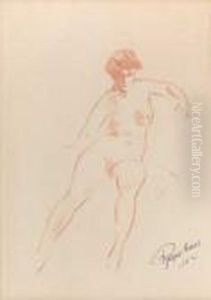 Study Of A Seated Female Nude by Robert Henri