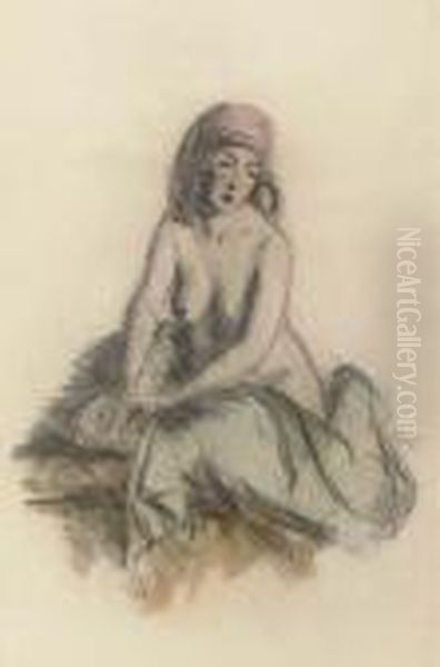 Woman In A Red Headdress - view 1