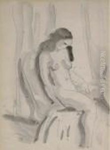 Nude On A Chair by Robert Henri