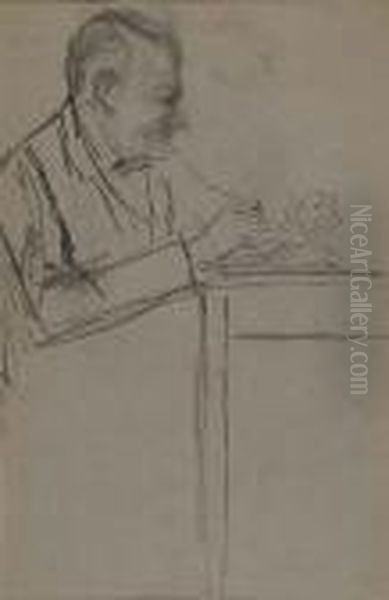 Self-portrait At A Desk - view 1