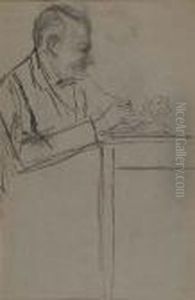 Self-portrait At A Desk by Robert Henri