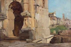 Le forum romain et lArc de Triomphe de Septime Severe, 1883 by Albert Pierre Rene Maignan